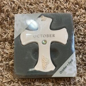 October Opal Cross Ornament